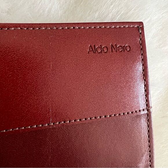 Men’s Leather Bifold Wallet by Aldo Nero  Gorgeous Bicolor Rich Dark Brown - Picture 5 of 12